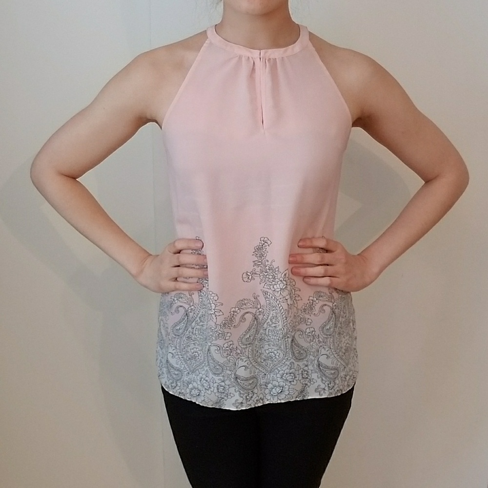 Pink floral loose top